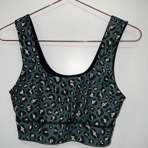 FABLETICS green animal print sports bra size small